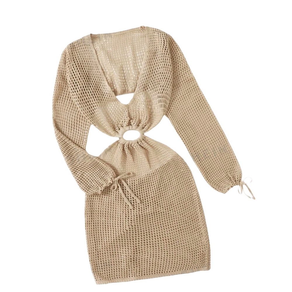 Hollow-out Knitted Cover Up Women's Size Medium